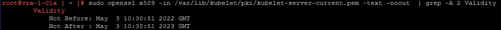 openssl command to show the certificate validity