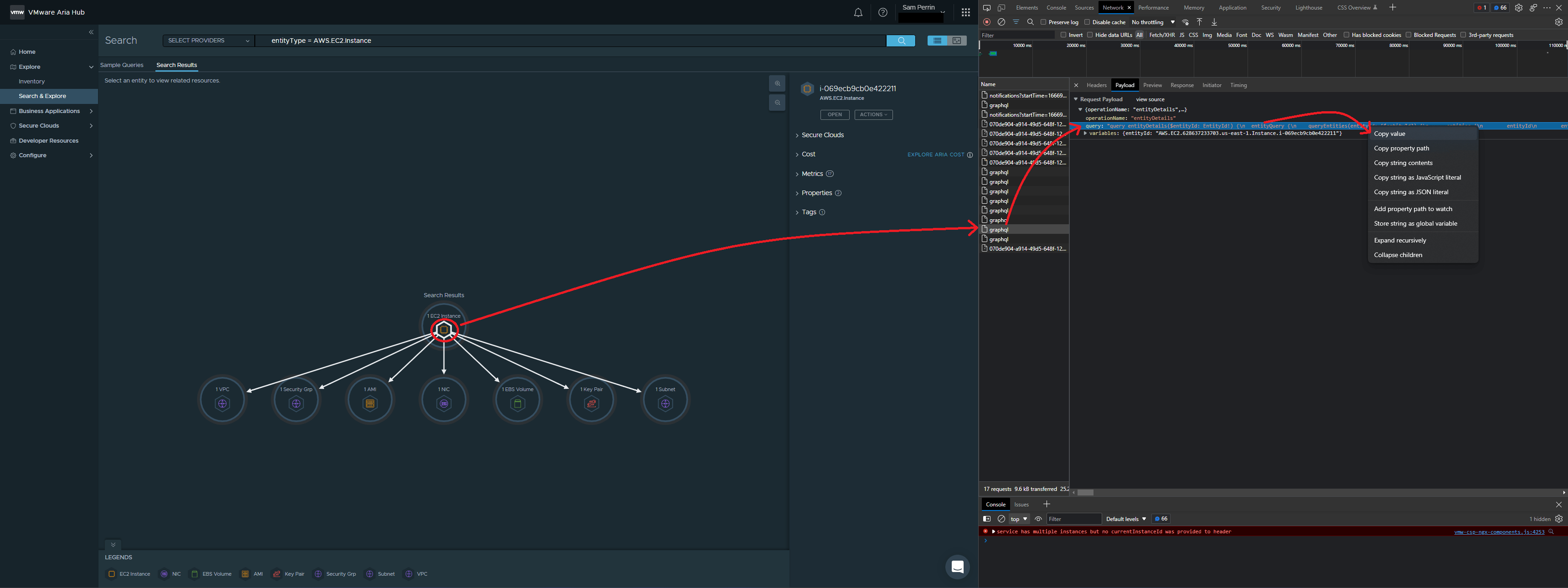 Web Browser Developer Tools to find GraphQL queries