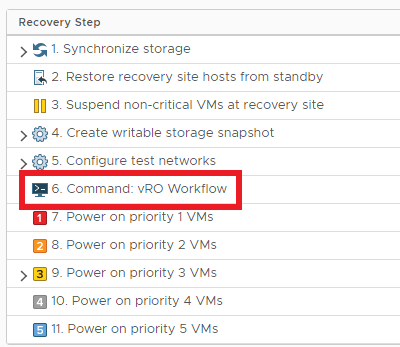 SRM Recovery Plan steps after custom step has been added